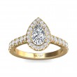 FlyerFit® 14K Yellow Gold Micropave Halo Engagement Ring