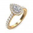 FlyerFit® 14K Yellow Gold Micropave Halo Engagement Ring