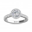 FlyerFit® 14K White Gold Micropave Halo Engagement Ring