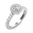 FlyerFit® 14K White Gold Micropave Halo Engagement Ring