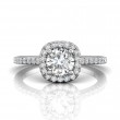 FlyerFit® 14K White Gold Micropave Halo Engagement Ring