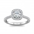 FlyerFit® 14K White Gold Micropave Halo Engagement Ring