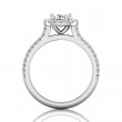 FlyerFit® 14K White Gold Micropave Halo Engagement Ring