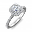 FlyerFit® 14K White Gold Micropave Halo Engagement Ring