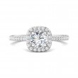 FlyerFit® Platinum Micropave Halo Engagement Ring