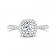 FlyerFit® Platinum Micropave Halo Engagement Ring