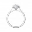 FlyerFit® Platinum Micropave Halo Engagement Ring