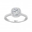 FlyerFit® 14K White Gold Micropave Halo Engagement Ring