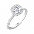 FlyerFit® 14K White Gold Micropave Halo Engagement Ring