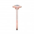 FlyerFit® 18K Pink Gold Micropave Halo Engagement Ring