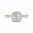 FlyerFit® 14K Pink Gold Micropave Halo Engagement Ring