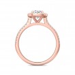 FlyerFit® 14K Pink Gold Micropave Halo Engagement Ring