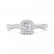 FlyerFit® Platinum Micropave Halo Engagement Ring