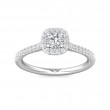 FlyerFit® Platinum Micropave Halo Engagement Ring