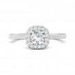 FlyerFit® 18K White Gold Micropave Halo Engagement Ring