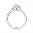 FlyerFit® 14K White Gold Micropave Halo Engagement Ring