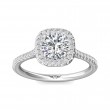 FlyerFit® Platinum Micropave Halo Engagement Ring