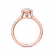 FlyerFit® 18K Pink Gold Micropave Halo Engagement Ring