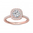 FlyerFit® 14K Pink Gold Micropave Halo Engagement Ring