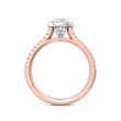 FlyerFit® 14K Pink Gold Shank And White Gold Top Micropave Halo Engagement Ring