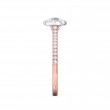 FlyerFit® 14K Pink Gold Shank And White Gold Top Micropave Halo Engagement Ring