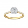 FlyerFit® 14K Yellow and 14K White Gold Micropave Halo Engagement Ring