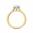 FlyerFit® 14K Yellow and 14K White Gold Micropave Halo Engagement Ring