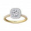 FlyerFit® 14K Yellow and 14K White Gold Micropave Halo Engagement Ring