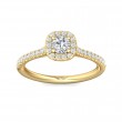 FlyerFit® 14K Yellow Gold Micropave Halo Engagement Ring