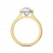 FlyerFit® 14K Yellow and 14K White Gold Micropave Halo Engagement Ring