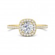 FlyerFit® 14K Yellow Gold Micropave Halo Engagement Ring