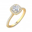 FlyerFit® 14K Yellow Gold Micropave Halo Engagement Ring