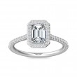 FlyerFit® Platinum Micropave Halo Engagement Ring