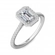 FlyerFit® Platinum Micropave Halo Engagement Ring