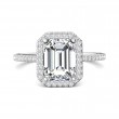 FlyerFit® 18K White Gold Micropave Halo Engagement Ring