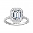 FlyerFit® 18K White Gold Micropave Halo Engagement Ring