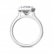 FlyerFit® 18K White Gold Micropave Halo Engagement Ring