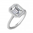 FlyerFit® 18K White Gold Micropave Halo Engagement Ring