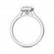 FlyerFit® 18K White Gold Micropave Halo Engagement Ring