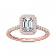 FlyerFit® 14K Pink Gold Micropave Halo Engagement Ring