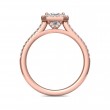 FlyerFit® 14K Pink Gold Micropave Halo Engagement Ring