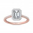 FlyerFit® 18K Pink Gold Shank And White Gold Top Micropave Halo Engagement Ring