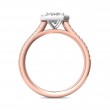 FlyerFit® 14K Pink Gold Shank And White Gold Top Micropave Halo Engagement Ring