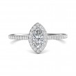 FlyerFit® 18K White Gold Micropave Halo Engagement Ring