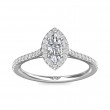 FlyerFit® 18K White Gold Micropave Halo Engagement Ring