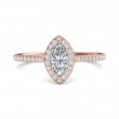 FlyerFit® 14K Pink Gold Micropave Halo Engagement Ring