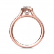 FlyerFit® 14K Pink Gold Micropave Halo Engagement Ring