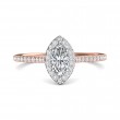 FlyerFit® 14K Pink Gold Shank And White Gold Top Micropave Halo Engagement Ring