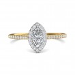 FlyerFit® 14K Yellow and 14K White Gold Micropave Halo Engagement Ring