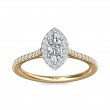 FlyerFit® 14K Yellow and 14K White Gold Micropave Halo Engagement Ring